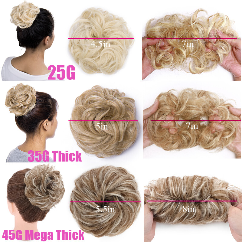 Natural Small Hair Scrunchie Wrap Curly Messy Bun Updo Hair Extensions 25-45g