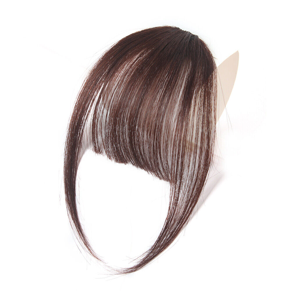 Hair Clip in Bangs 100% Human Hair Wispy Bangs with Temples Front Hairpieces USA