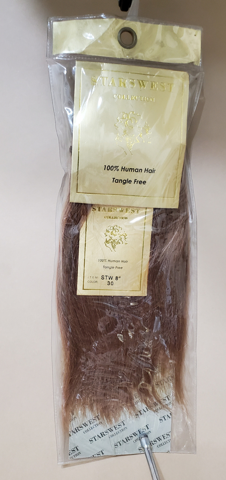 Stars West Sew In Weave Straight 100% Human Hair Extensions – Brown 30 STW 8″