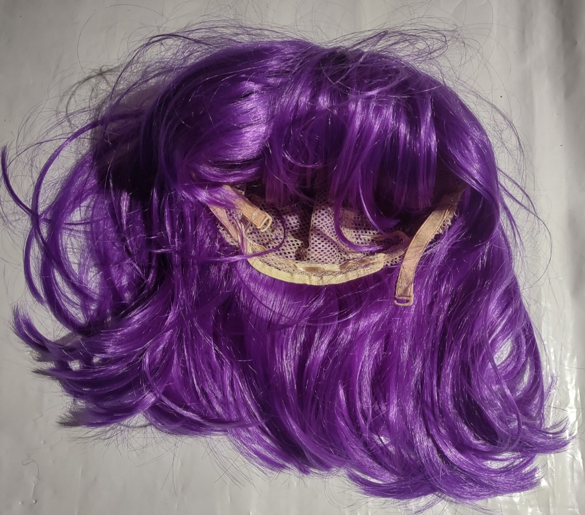 Beshe Purple Bob Curtain Bangs Wig Change of Pace Costume Collarbone