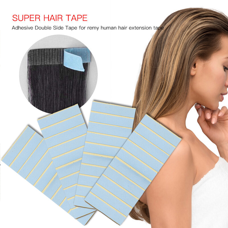 200Pieces Hair Extension Tape Glue Stick Tabs Double Sided Tapes for Replacement