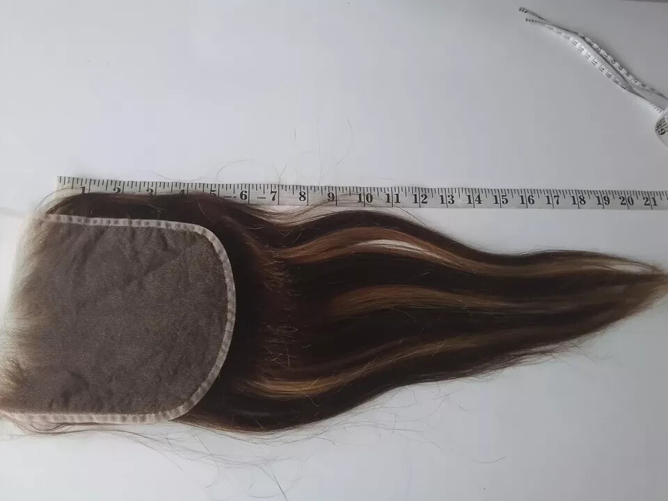 18INCH 6X6 WIDE LACE CLOSURE BALAYAGE 4/27# BRAZILIAN VIRGIN HUMAN HAIR STRAIGHT