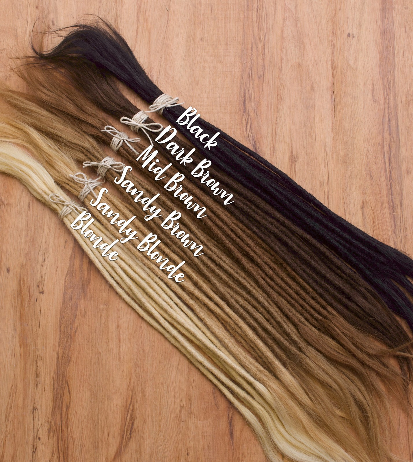 Dreadlock Extensions HUMAN HAIR x 10 dreads, 40cm long & 5-6mm wide