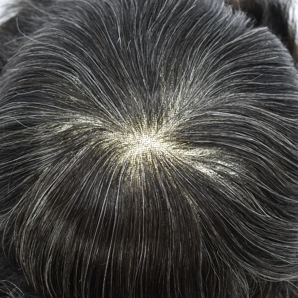 Bleached French Lace Front Mens Toupee Hairpiece Skin PU Hair Replacement System