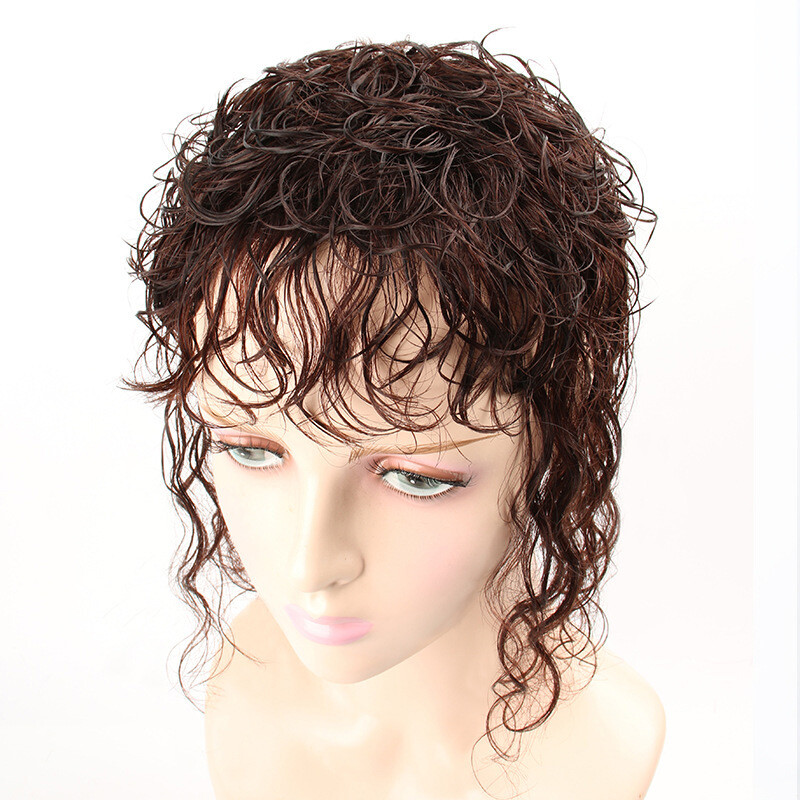 100% Human Hair Topper Toupee Hairpiece Curly Clip in Top Hair Pieces for Women