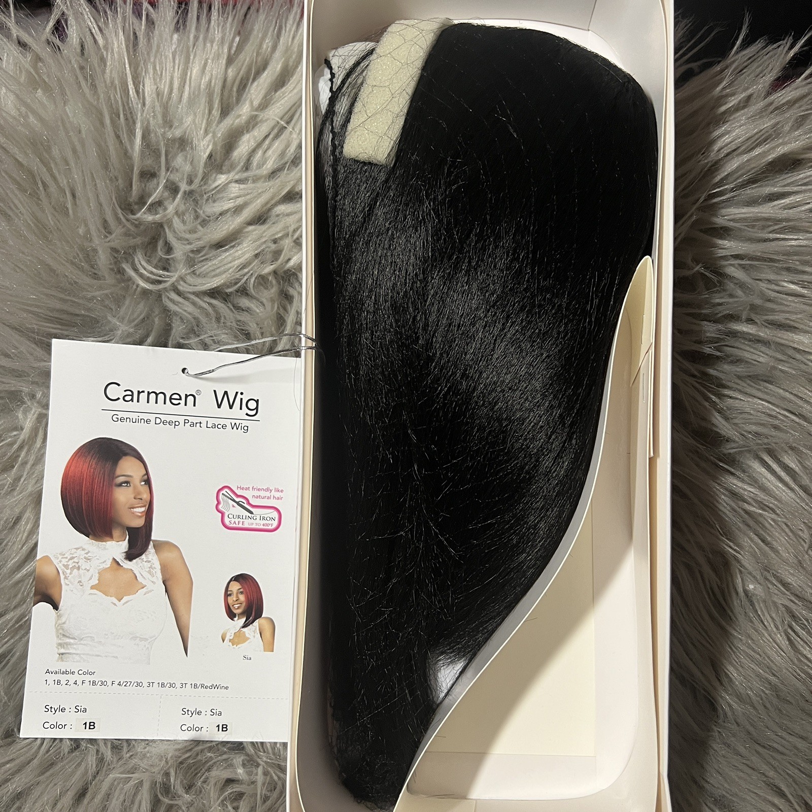 🆕 Carmen Wig SIA Deep Part Lace Wig – Lace Front 1B Black