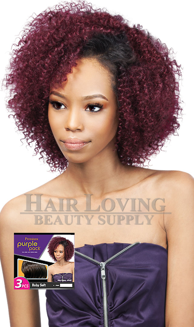 Outre Premium Purple Pack Baby Soft 3 pcs 100% Human Hair Premium Blend Weave
