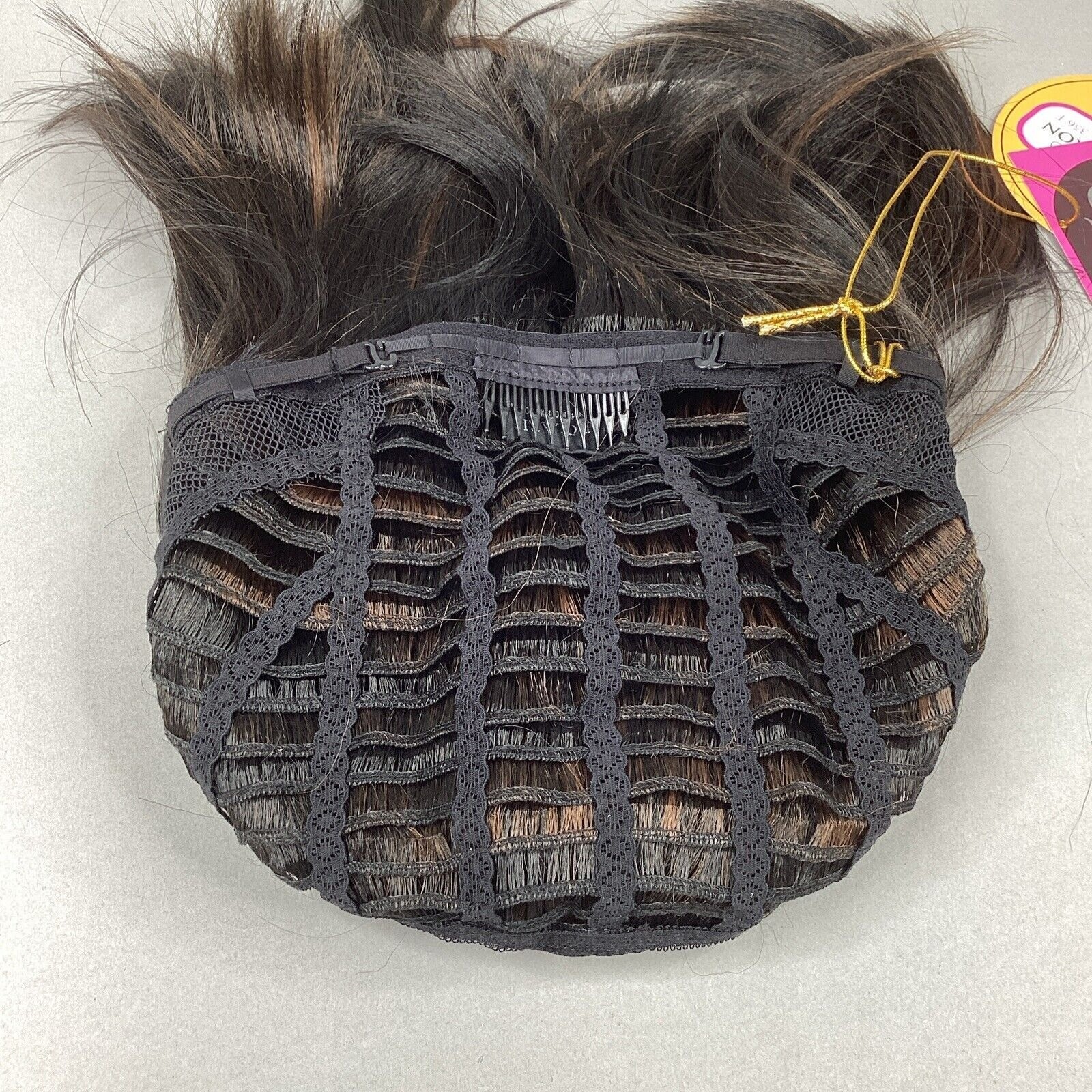SB009. FEMI #FS1B/30 Off Black Honey Brown Short Straight Premium Synthetic Wig