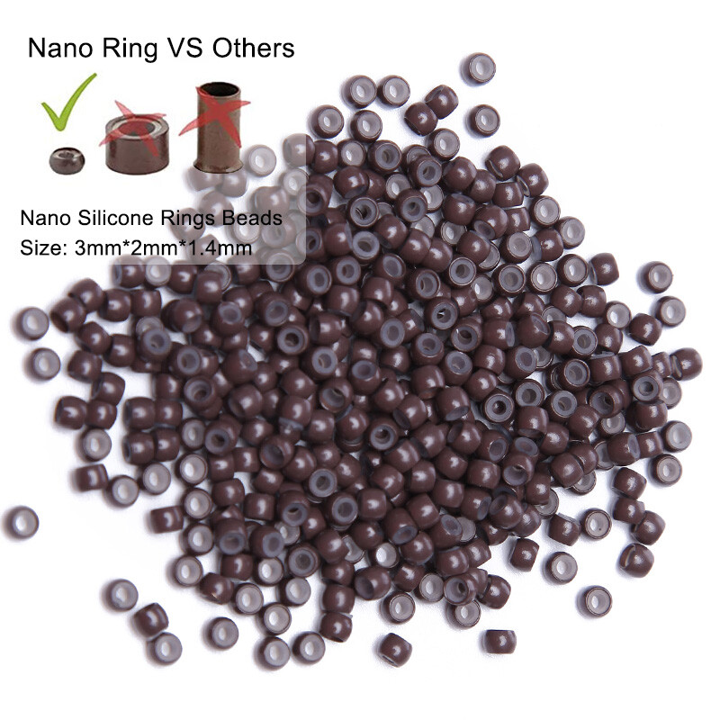 3MM 5MM 6MM Micro Ring I Tip/Micro Loop Ring Hair Extension Nano Beads Silicone