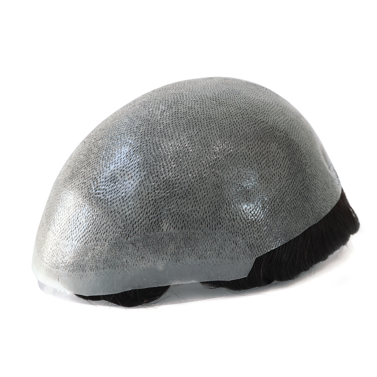 Mens Toupee Thin Skin Human Hair Replacement System Knotted Base Hair Pieces