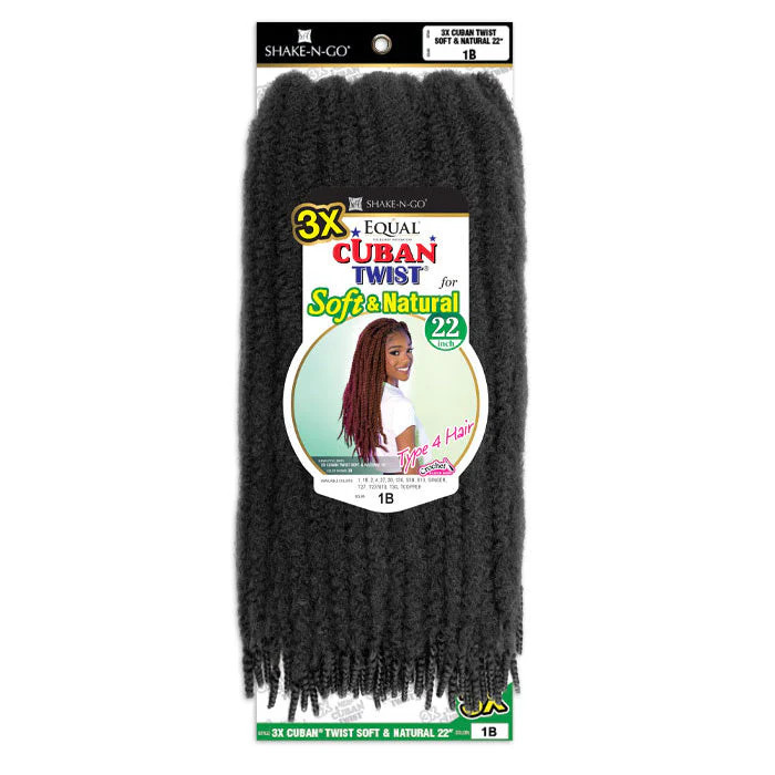 Shake N Go Equal Cuban Twist Crochet Braid – 3X CUBAN TWIST SOFT & NATURAL 22″