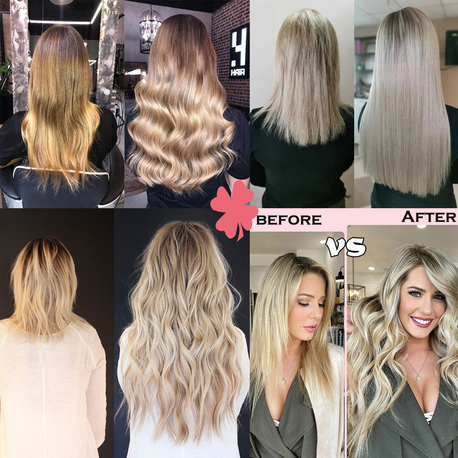 100% Real Soft Double Weft Clip In Remy Human Hair Extensions Full Head Thick US