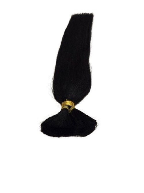 18″, 20″, 22″ 100g, 100% Human V-light Bulk Hair Extensions # 1 Jet Black