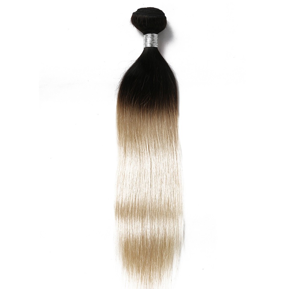 Ombre 1B/613 Straight Virgin Remy Human Hair 1 or 3 bundles US seller