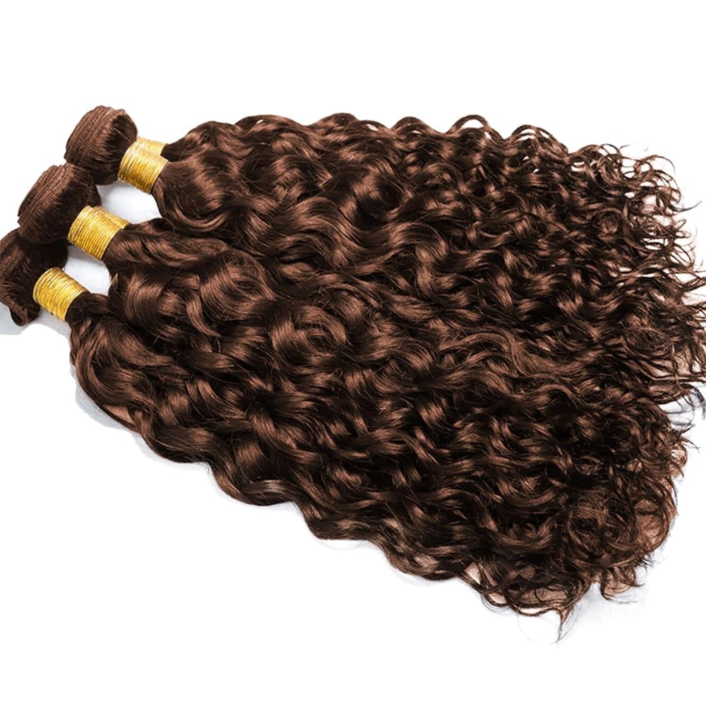 18-22 Inch Chocolate Brown Water Wave Human Hair Bundles – Wet & Wavy Extensions