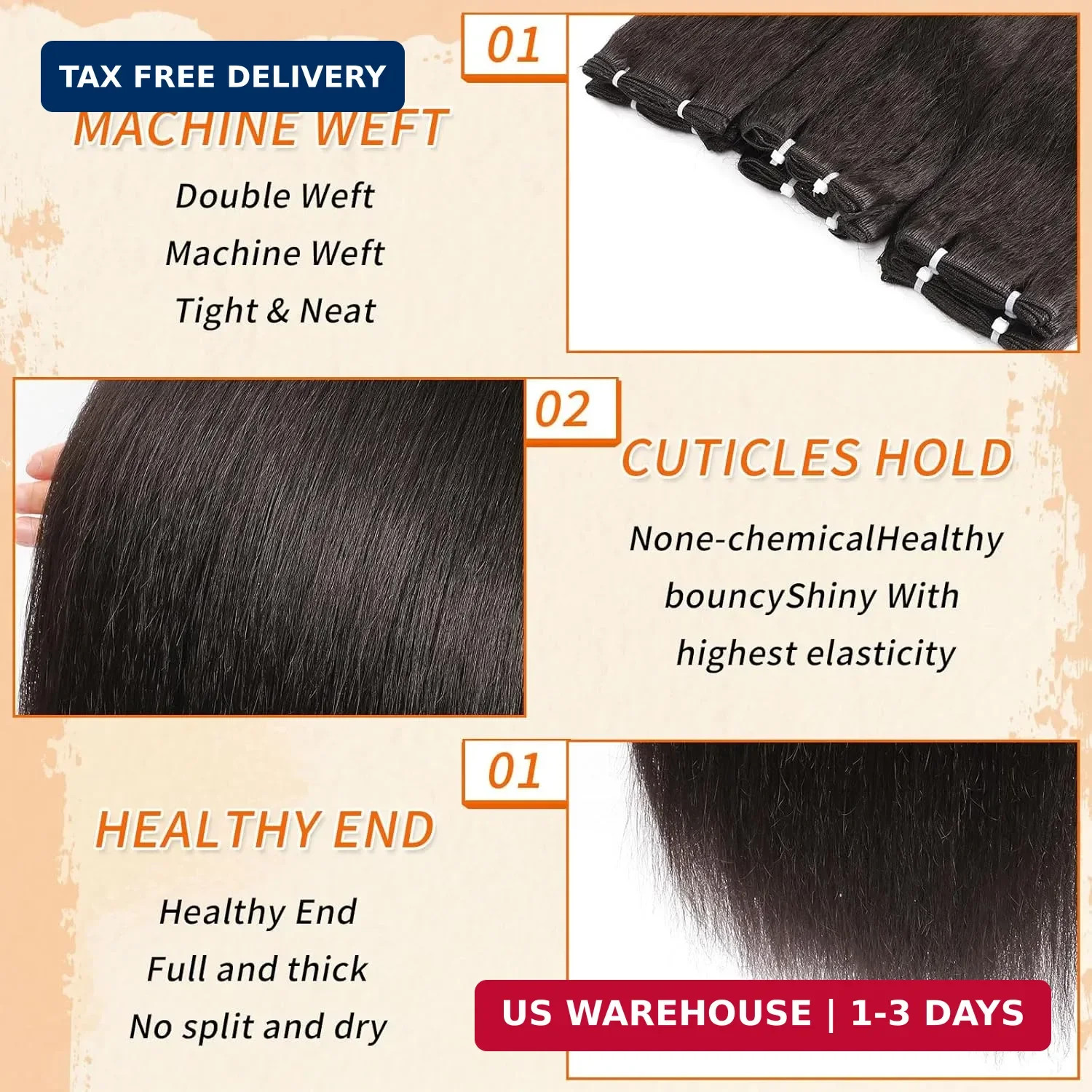 6 Bundles Yaki straight bundles hair,Human Blend Synthetic Hair Yaki Straight fo