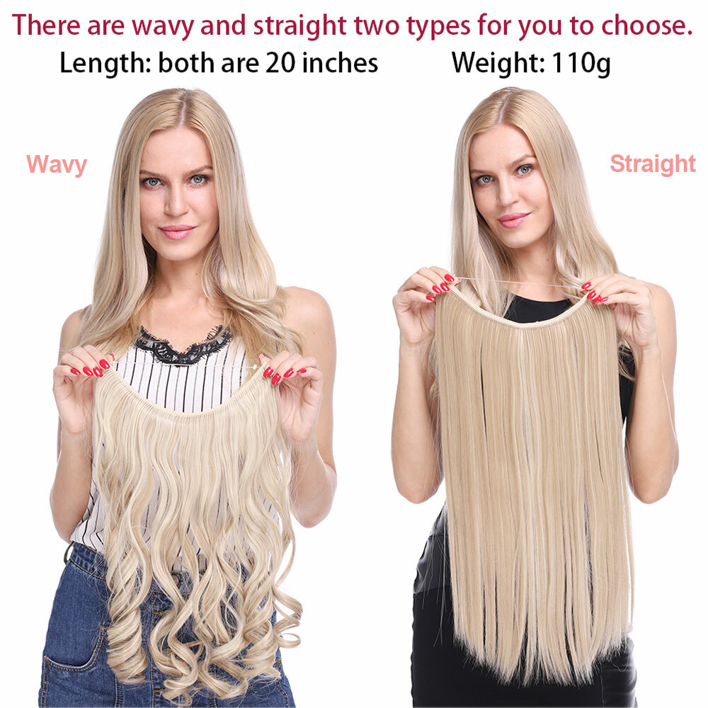 Hidden Hair Secret Wire In As Human Hair Extensions Straight Curly 1PCS US SALE