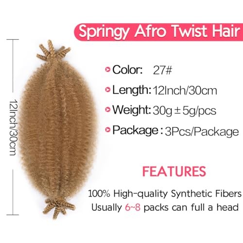 Synthetic Curly Crochet Hair for Black Women Marley 12 Inch (Pack of 3) #27