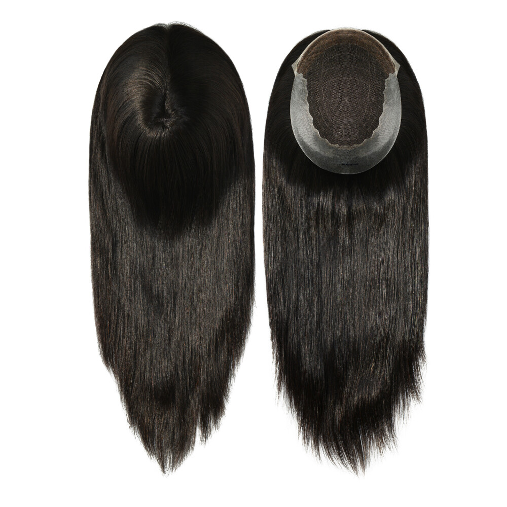 Women Topper Human Hair French Lace Top Pieces 7×9 Straight Hair 16”