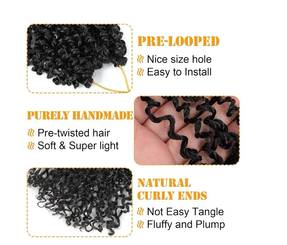 Aksice Pre-Looped Yanky Twist Crochet Hair