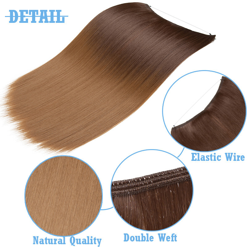 Hidden Invisible Wire In One Piece 100% Real As Human Hair Extensions Nano Rings