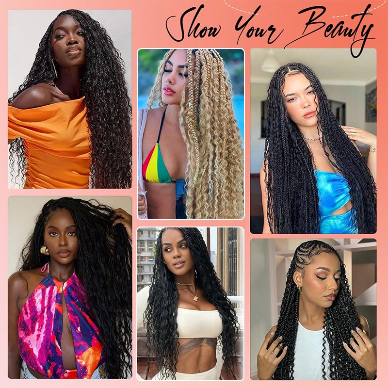 Human Braiding Hair for Boho Braids 200G 2*Bulks Deep Water Wave Bulk No Weft US