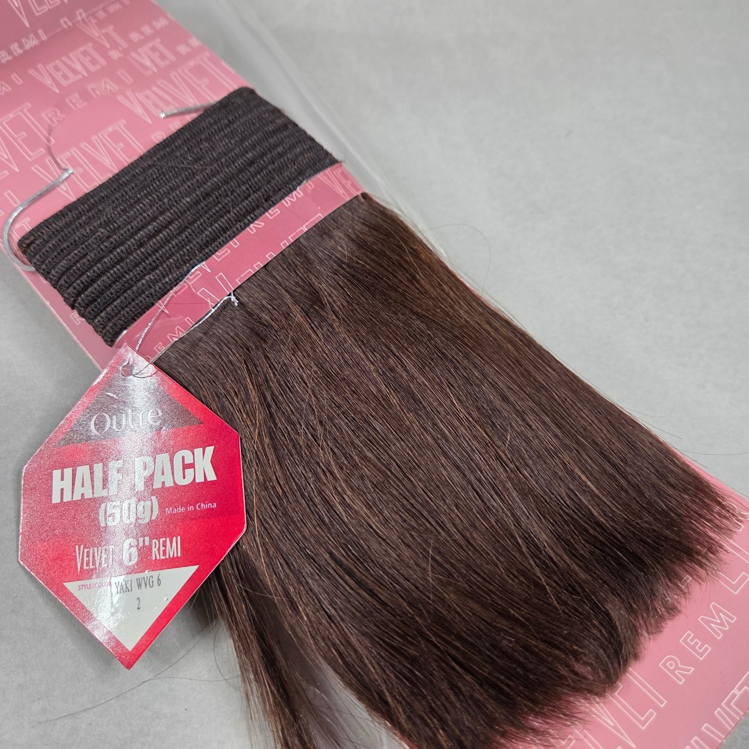 Outre Velvet REMI Half Pack 100% Human Hair Extensions Yaki WVG 6″ Color 2