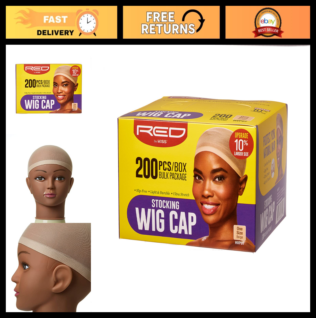 200PCS Red Wig Caps – Lightweight, Breathable, Secure Hair, Long Lasting Comfort