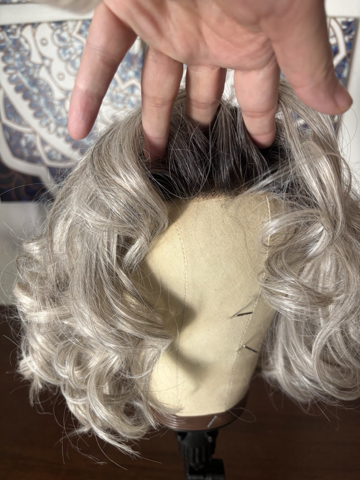 Luxury Lace Front Free Part Stunning Salt & Pepper /Silver, Blonde Synthetic Wig