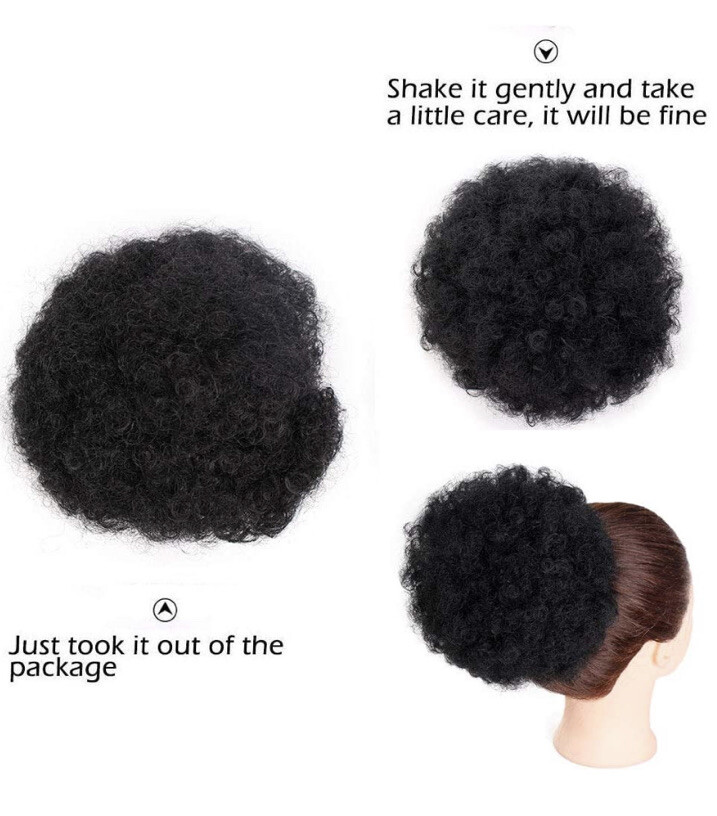 AISI QUEENS Synthetic Afro Puff Curly Hair Ponytail Short Kinky/Curly Med 1#
