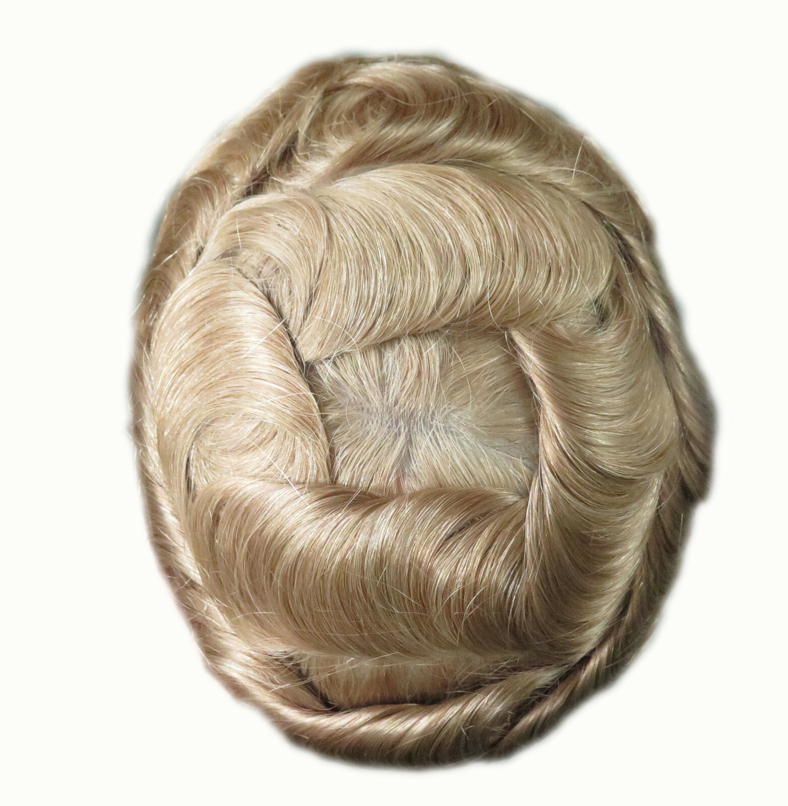 Mens Toupee Hair Replacement System V-loop Super Thin Skin Human Hairpiece