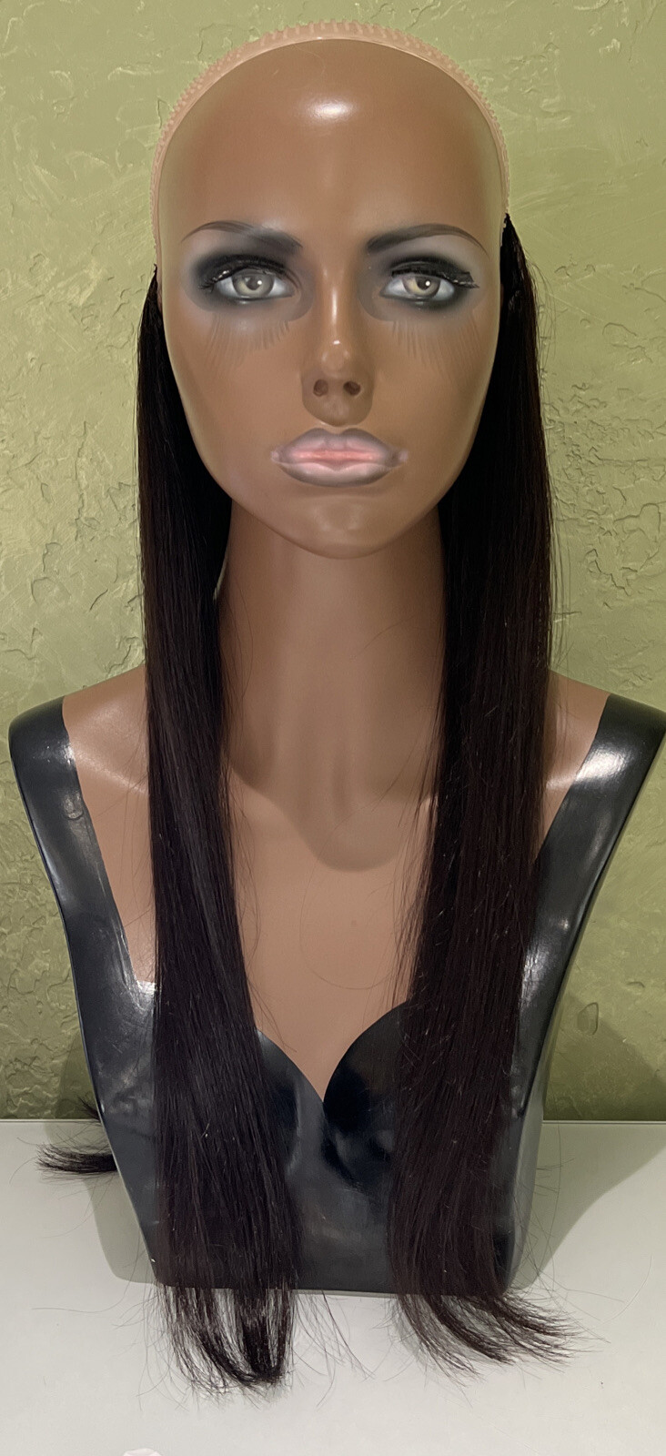 Flip in Human Hair Extensions Invisible Wire 4 clips 18” Natural Black Straight