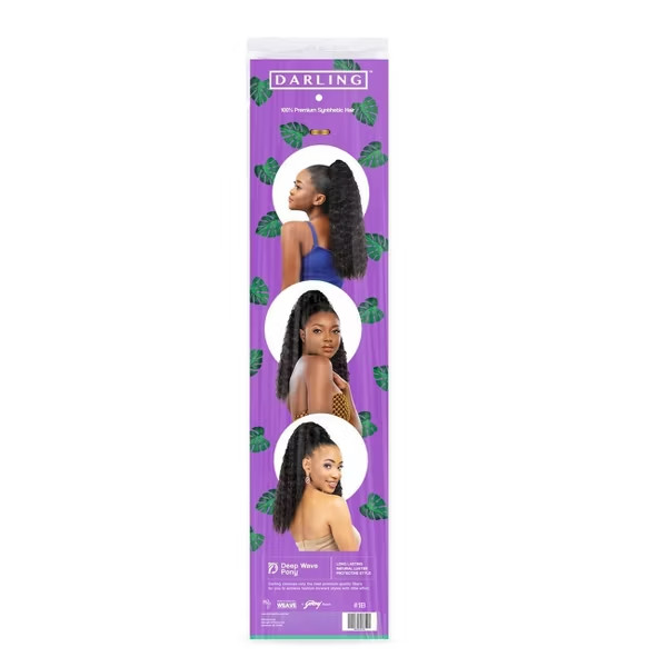 Darling Wrap Around Pony Deep Wave Pony 20inch #1B Black (BUNDLE OF 11)