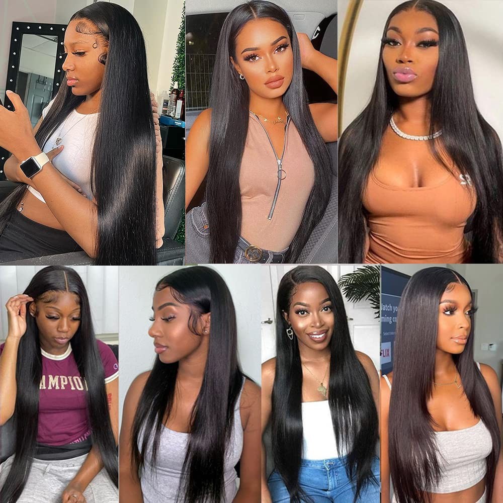 Lemoda 15A Virgin 13X4 Straight Lace Front Human Hair Wig 180 Density 22 Inch