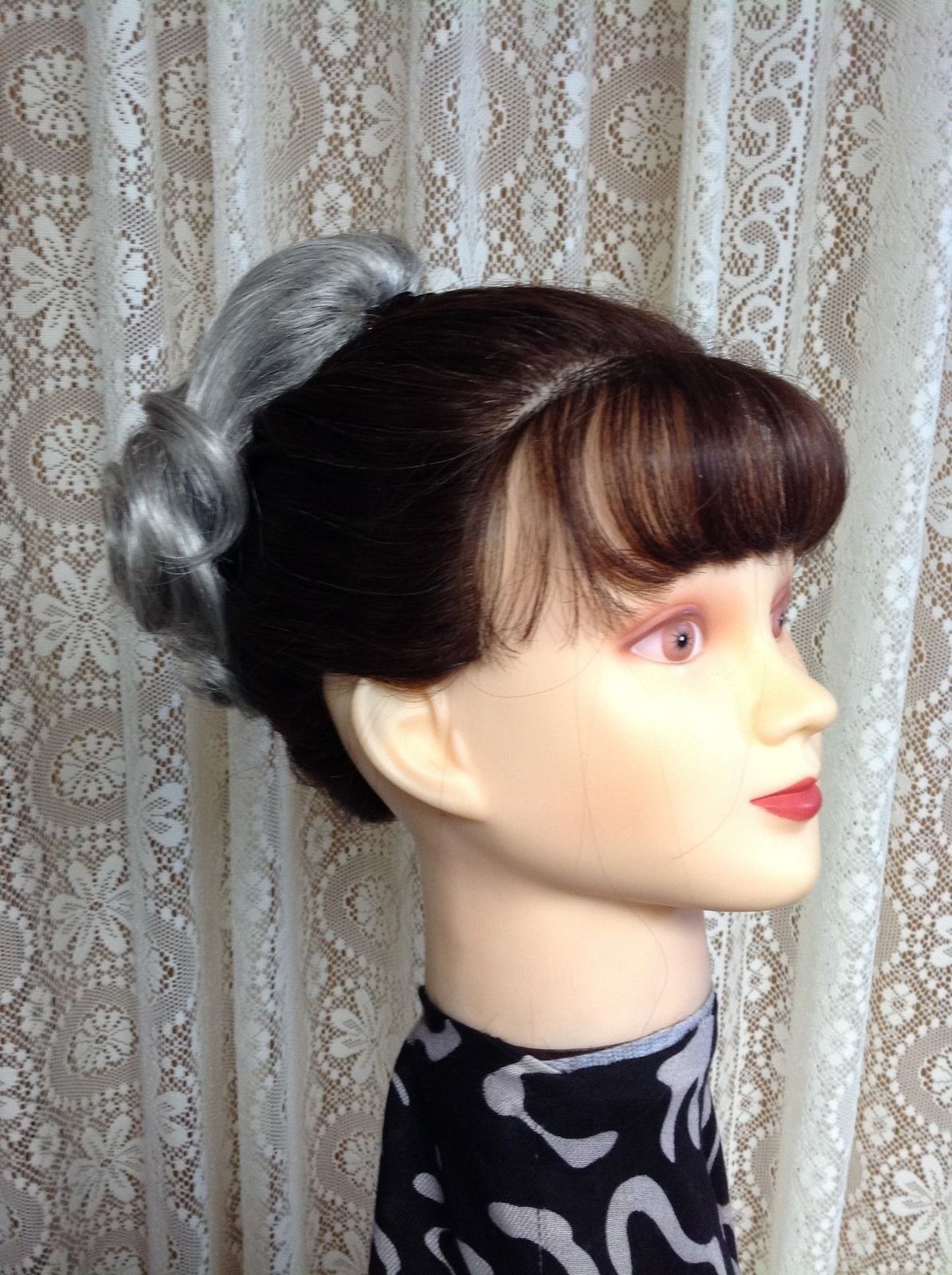 DIAMOND DM48 short curly hairpiece BLACK BROWN BLONDE RED GREY Clothespin Attach