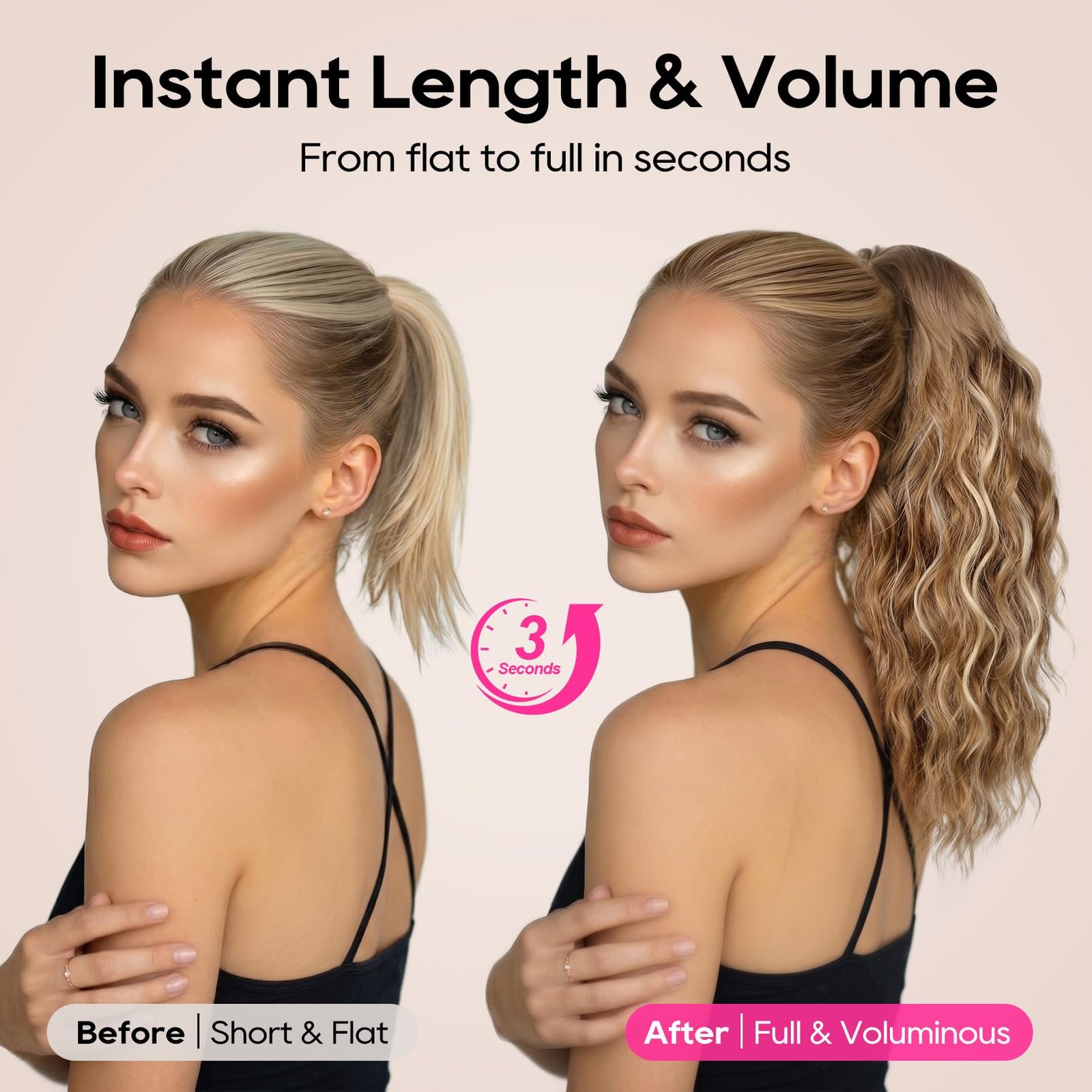 Ponytail Extension, 14 Inch Curly Claw Pony Tails Hair Extensions Clip in Pon…