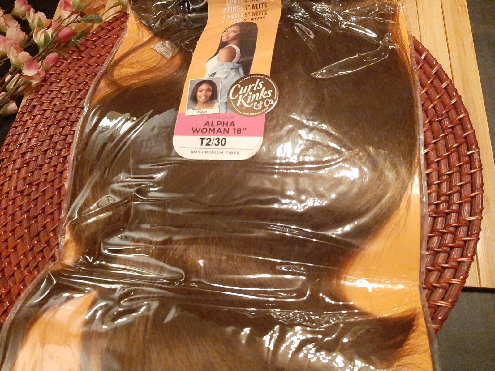 Sensationnel Curls kinksandco clip in alpha woman 18 inch 9 piece T2/30 New