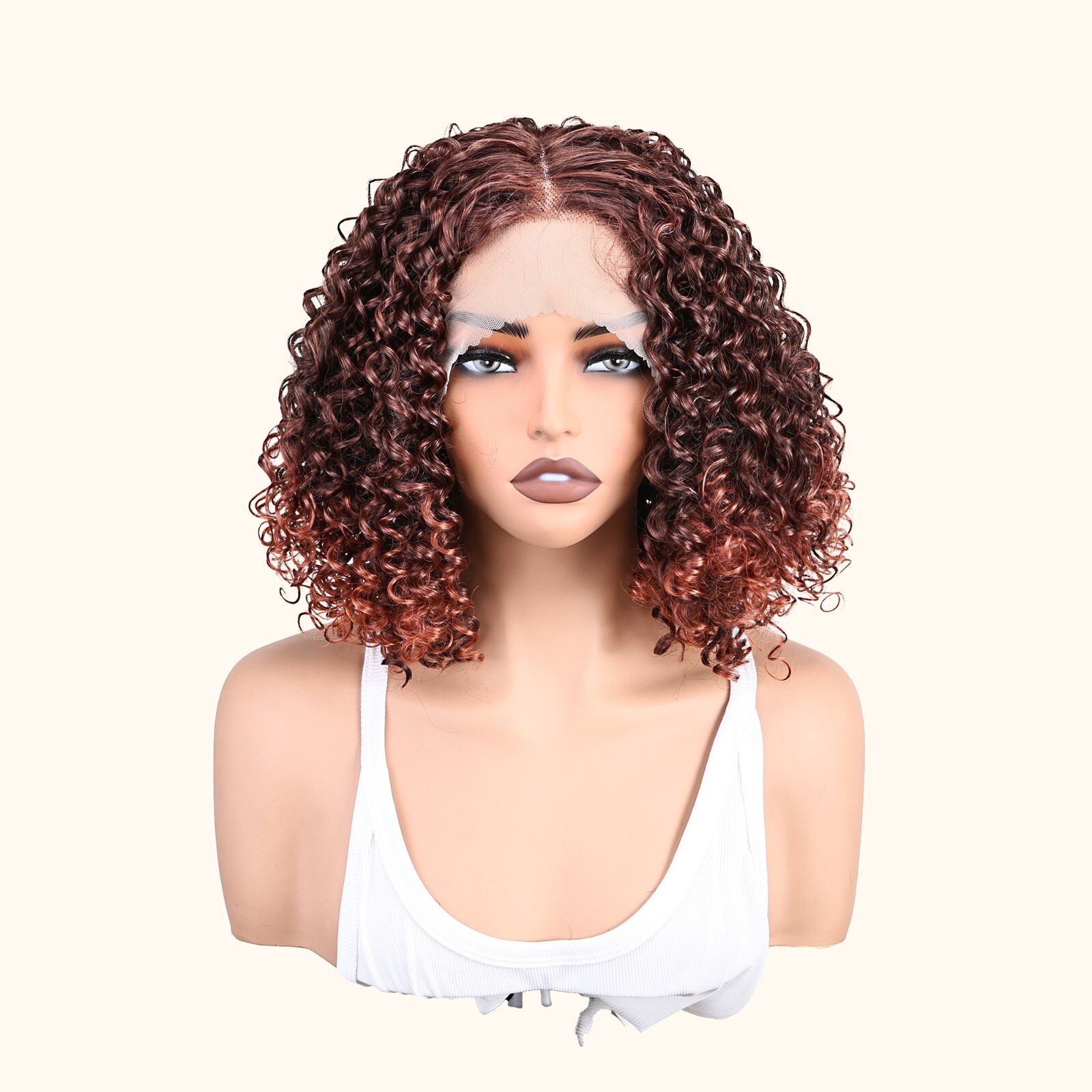 Easy-to-Wear Black Afro Curly Synthetic Wig for Women High-Density