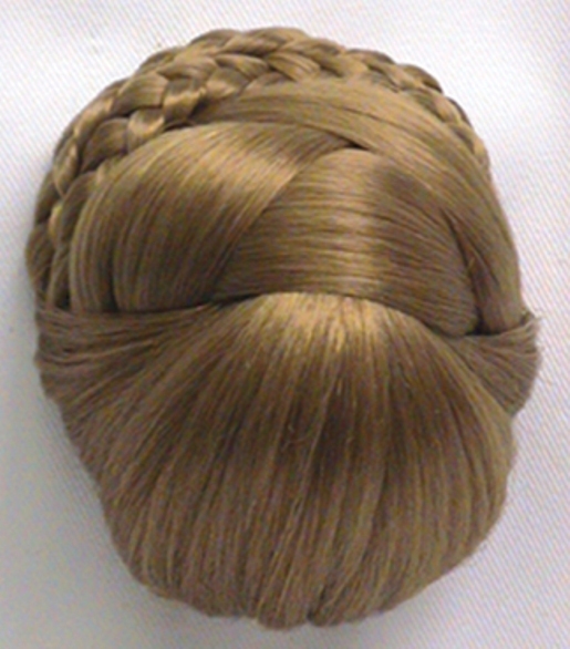 WOMENS BRAIDED PRE-STYLED ELEGANT BUN UPDO DOMED BASE CHIGNON PAGEANT HAIRPIECE