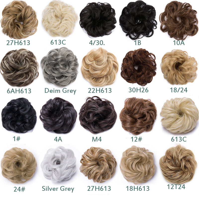 100% Real THICK Rose Messy Bun Elastic Band Hair Extensions As Human Hairpiece