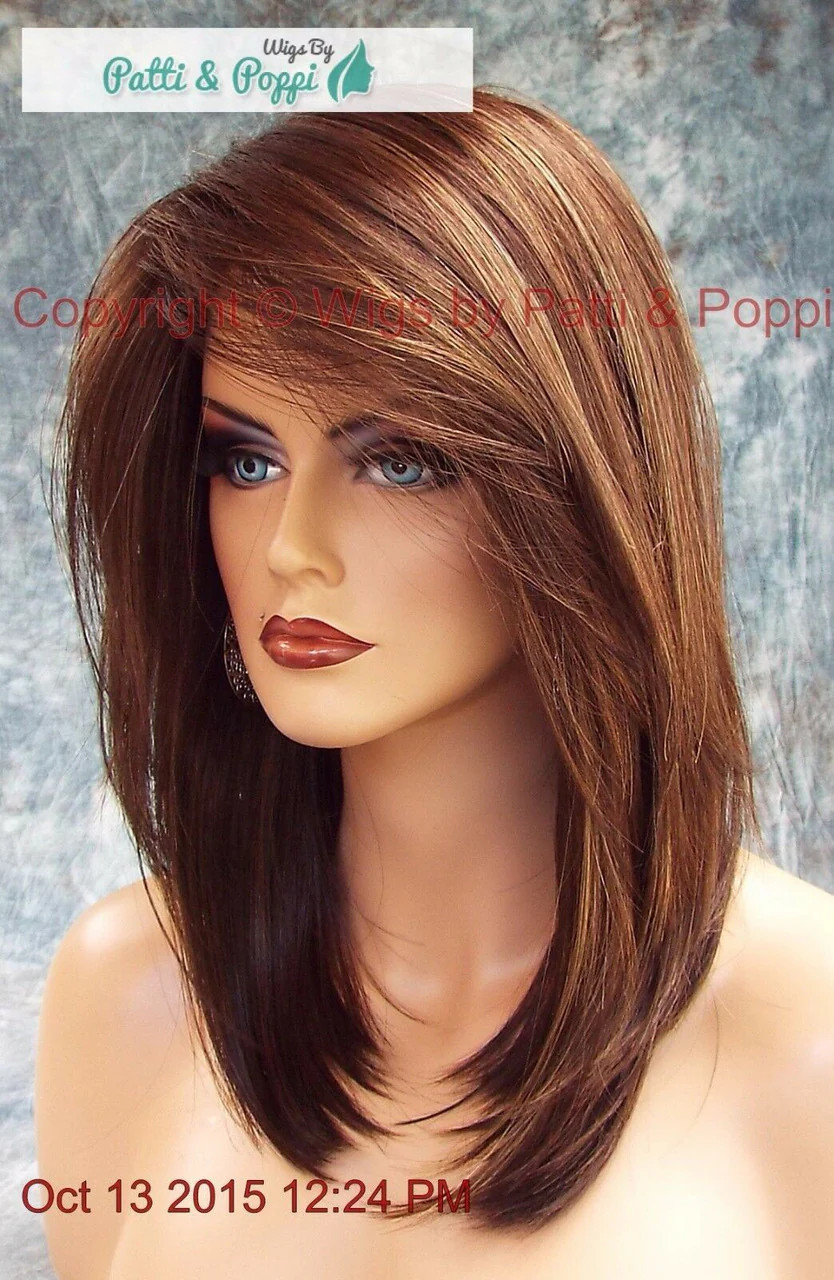 LAINE RENE OF PARIS WIG | COFFEE LATTE | SLINKY HOT MEDIUM BOB SIDE BANGS 523 -1