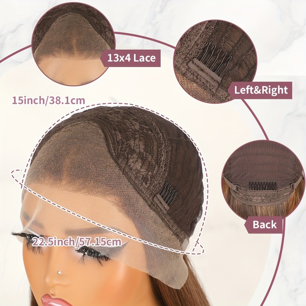 Ombre Brown Blonde Hair Synthetic Lace Front Wigs 13×4 Glueless Replacement Wigs