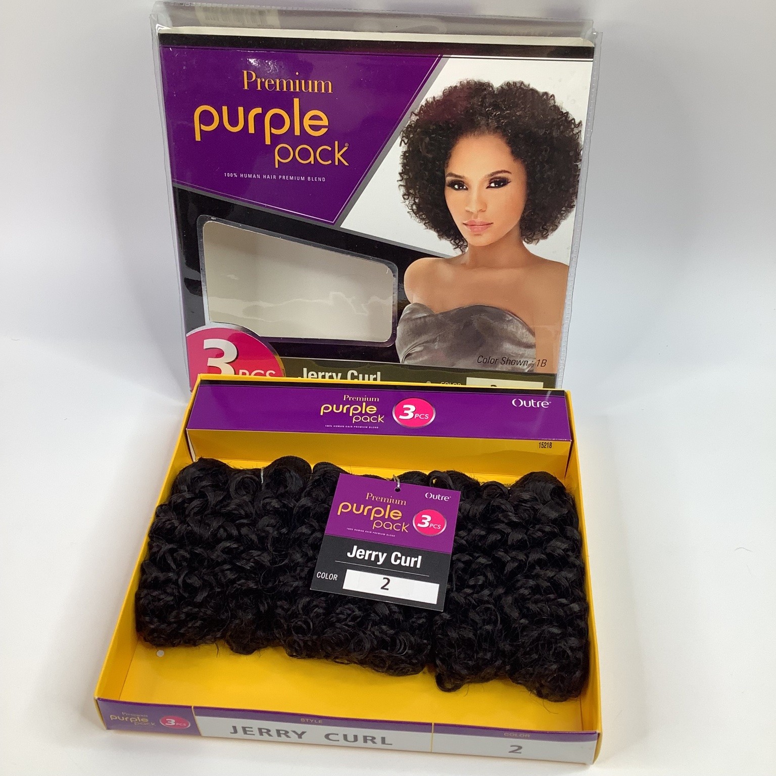 Outre Premium Purple Pack Jerry Curl Hair Extensions Color 2 3PCS