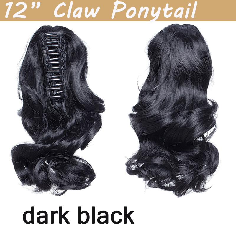POP Lady Claw Ponytail Short Braid Long Curl As Real Pony Tail Hair Extensions a