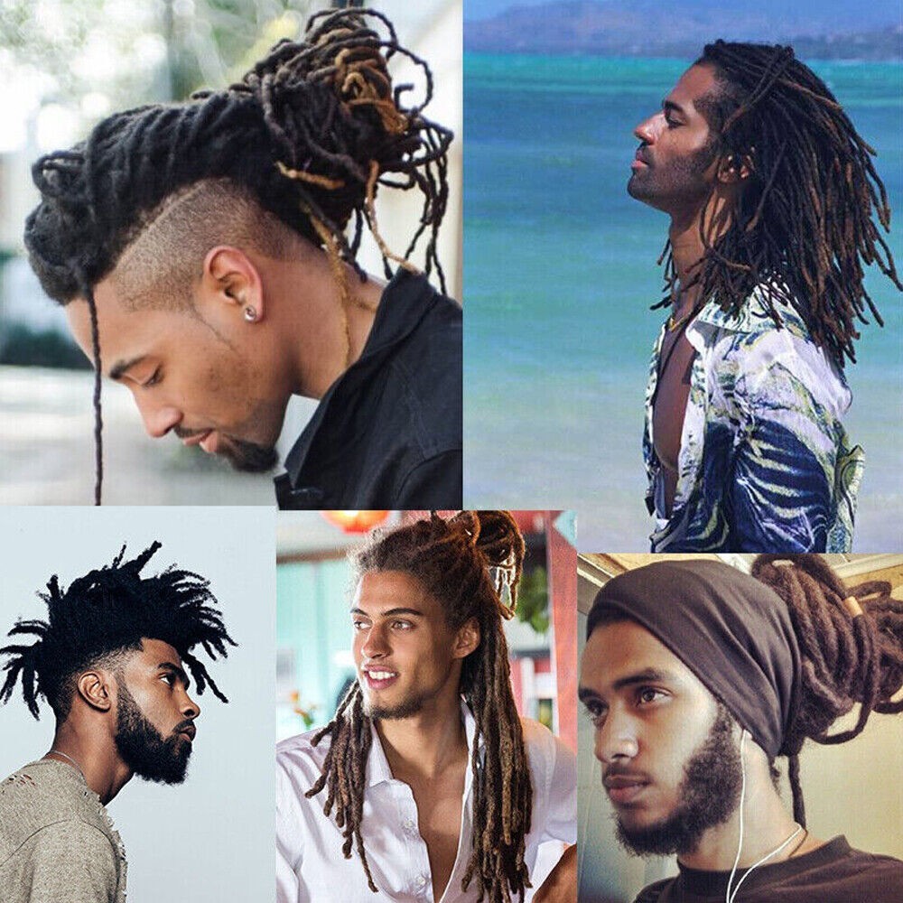 100% Real Human Hair Dreadlocks Extensions Crochet Braiding Hair Dreads Locs Men