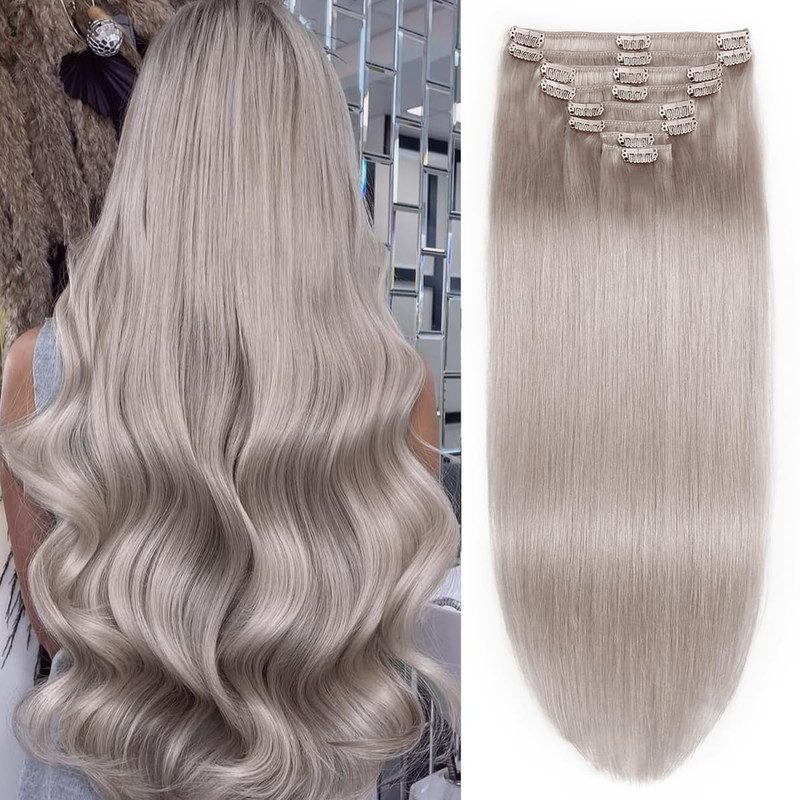 Cwrdk Clip In Hair Extensions Real Human Hair 22Inch 110G 100 Brazilian Remy