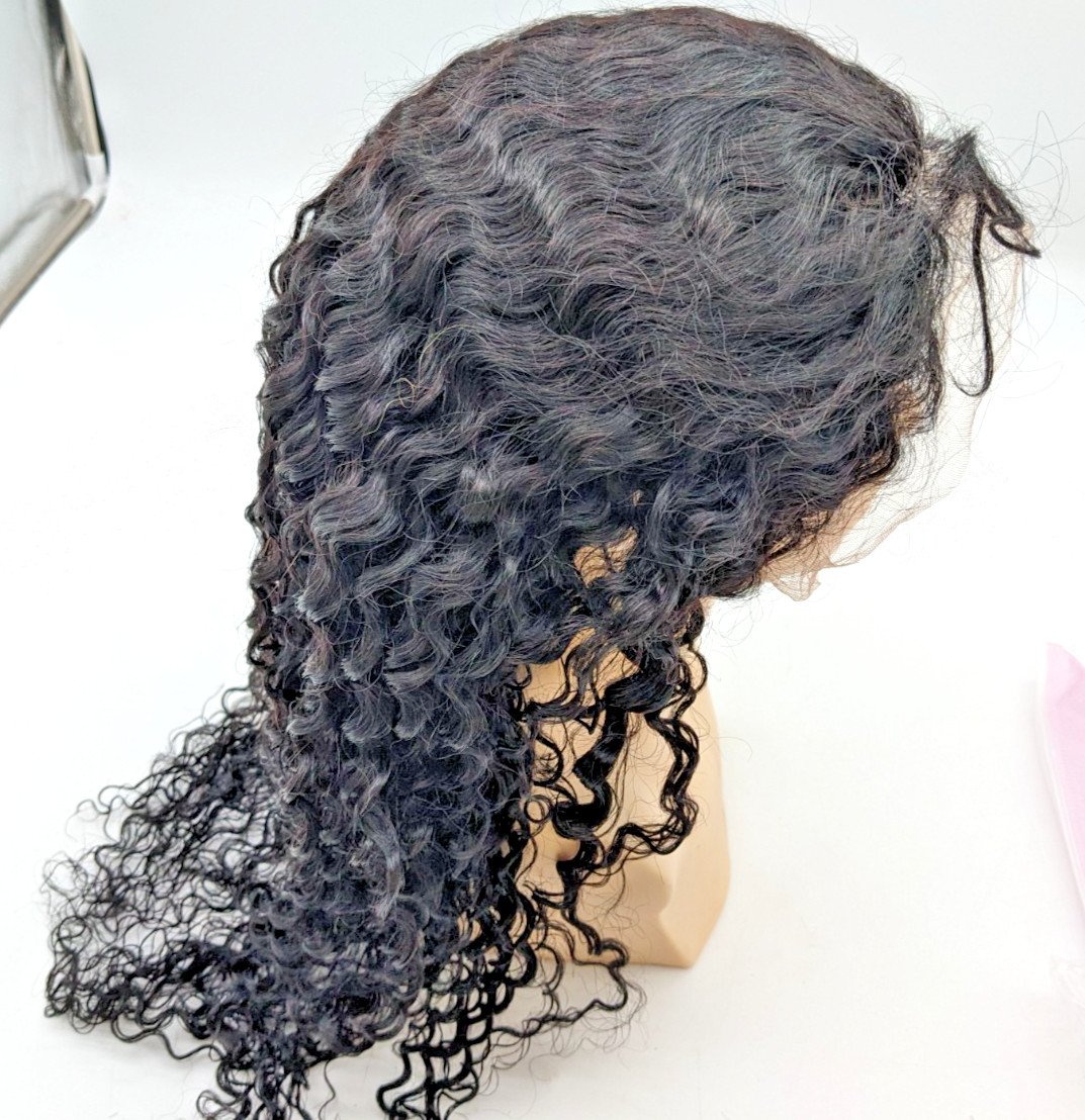 Rozilo Aomllute | 30 Inch Wave Lace Front Wigs | Human Hair 200 Density | BLACK