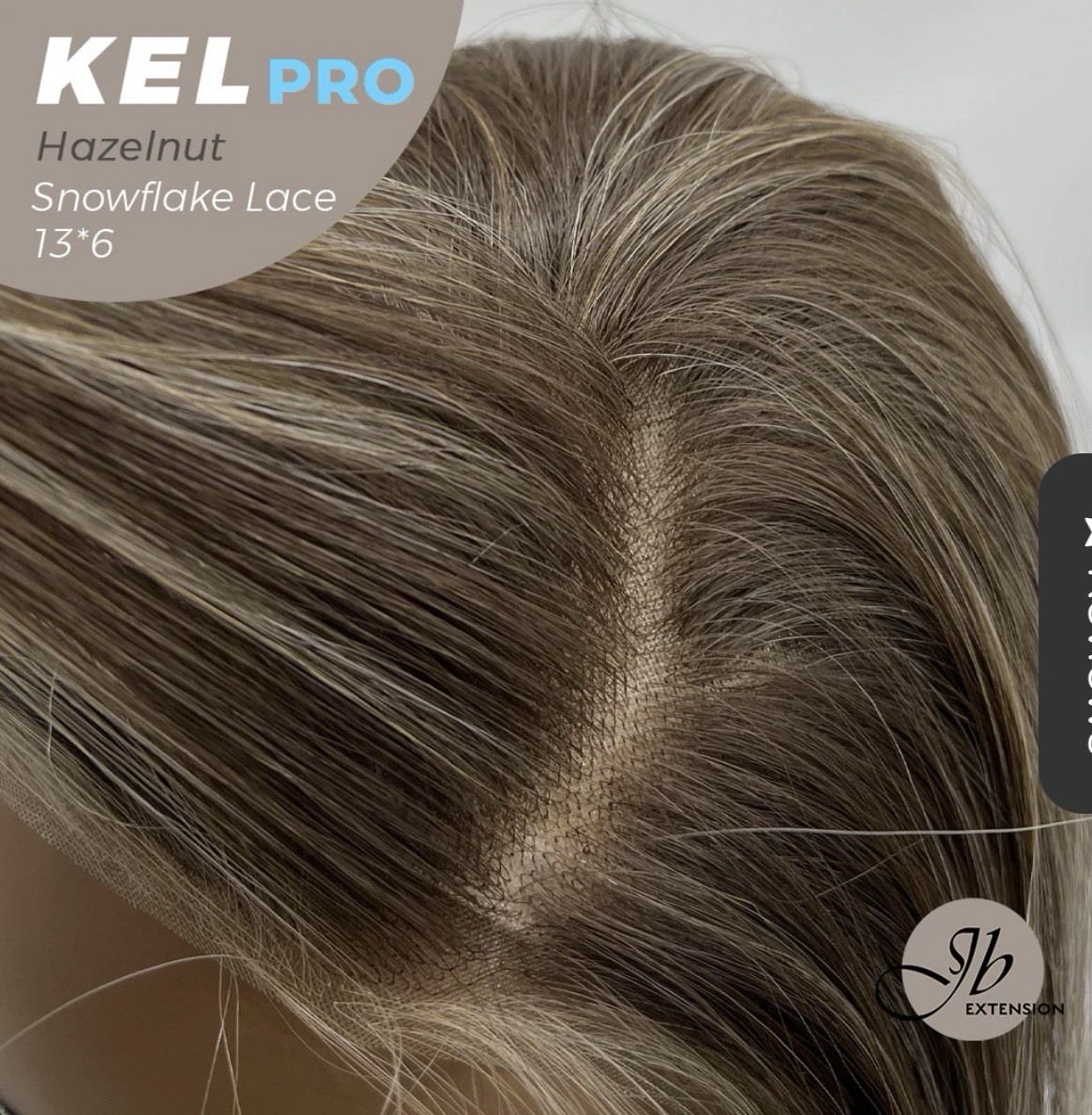 Jbextensions KEL PRO Hazelnut Blonde Highlight Shade 13×6 Snowflake 22 inches