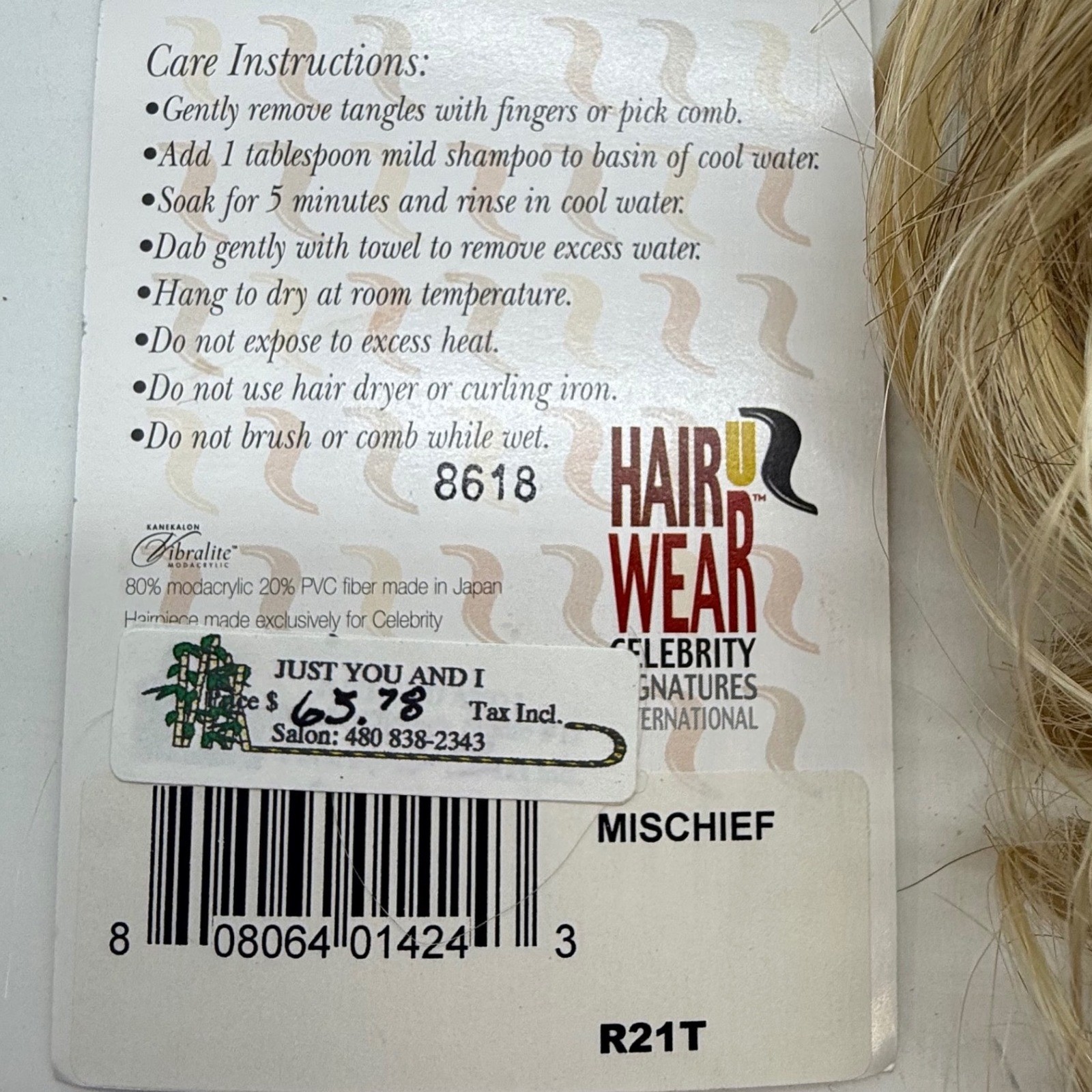 Celebrity Hair Wear Put On Pieces MISCHIEF Blond Curly Hair Extension Clip in