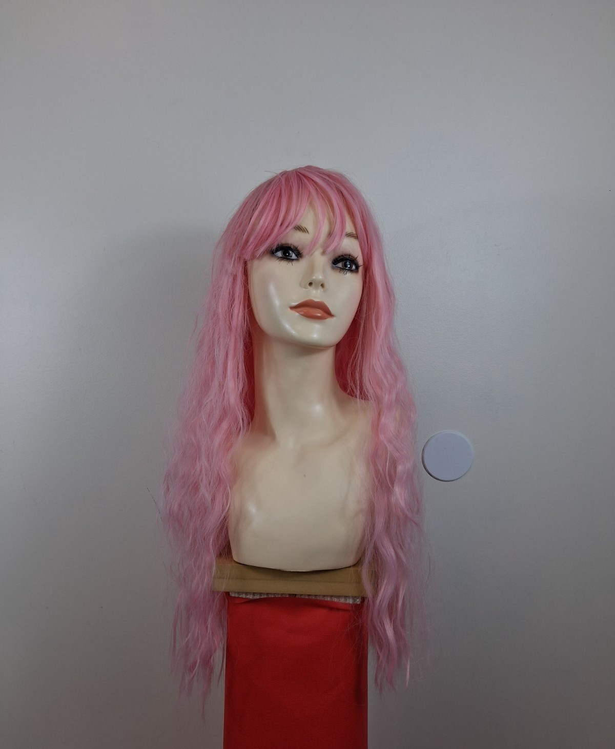 Long wavy synthetic wig with bangs, High tenperature fiver heat resistant hair